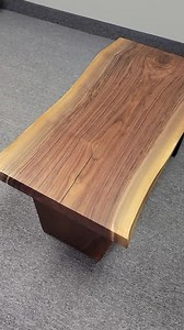 Live Edge Coffee Table Walnut Steel & Wooden Leg - Etsy