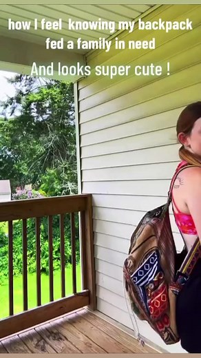 1.9K views | Find you a backpack that makes you dance 李Moves by @bella.maglio (IG) #oneofakind #recycledfashion #buyabagfeedafamily #ricelove | Rice Love | Facebook