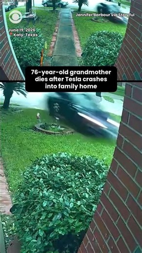 Tesla Crashes Into Home, Grandmother Killed 😳 #Tesla #BreakingNews #Shorts