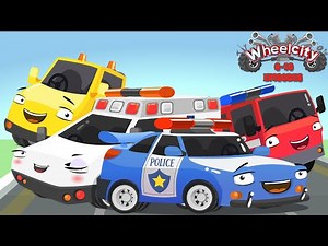 Wheelcity - Ambulance LILA Police Car Flash Catching Cars New Kids Video - Episodes #6-10