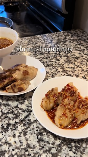 Shrimp Dumplings 🍤🥟 I tried making shrimp dumplings from scratch for the first time and they turned out way better than I expected. I was a little nervous starting out, but they ended up being juicy, comforting, and really satisfying to make. It’s one of those recipes that seems complicated until you actually do it. Shrimp Dumpling Recipe: Dumpling Dough \t•\t2 cups all-purpose flour \t•\t2 tsp salt \t•\t~½ cup water (added gradually) To make the dough, I mixed the flour and salt in a bowl and