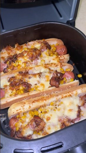 Juicy Air Fryer Hot Dogs 😍 Crispy, Cheesy & Loaded!