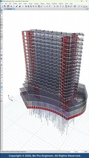Advanced Modeling of a 22-Story Building Using ETABS