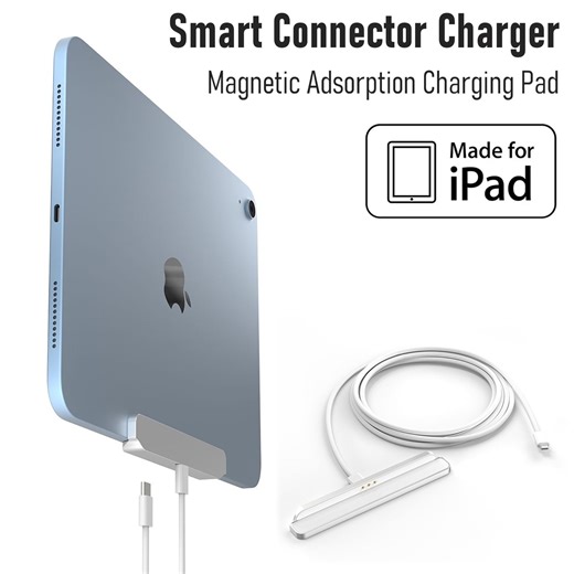 Magnetic Wireless Charging for iPad 10th Gen & iPad A16, Smart Connector Charger with Woven design Cable