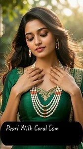 Pearl With Coral Combination Long Necklace | Original Oval Pearls#pearljewelry#pearlnecklace#fashion