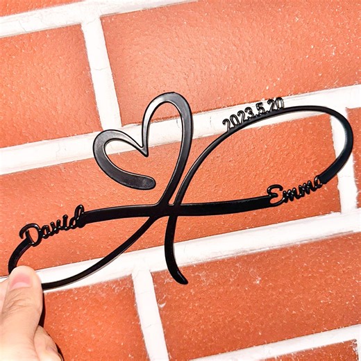 Personalized Infinity Heart Metal Sign, Custom Couple Name Wall Art, Date Sign, Wedding Anniversary Gift, Valentine's Day Gift for Her, - Etsy