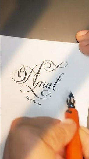 Calligraphy,cursive left hand writing name Amal #calligraphy #amal #name #signature #art #handmade