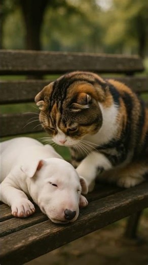 Hey, wake up! You’re in my spot 😥 | Cat licks dog’s face awake 🐱👅🐶