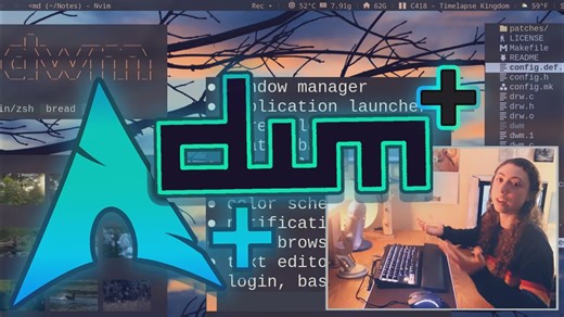 【双语+纯享】⚡️我的DWM极简主义分体式窗口配置大揭秘！状态栏\u002F脚本\u002F终端全解析🔥