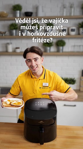 Vajíčka nahniličko snadno a rychle. 😎 #datart #elektrospecialista #horkovzdusnafriteza #lifehack