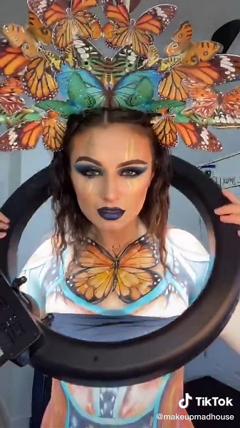 #fyp #foryoupage #foryou #bodypaint #butterfly #art #makeup #ringlightchallenge