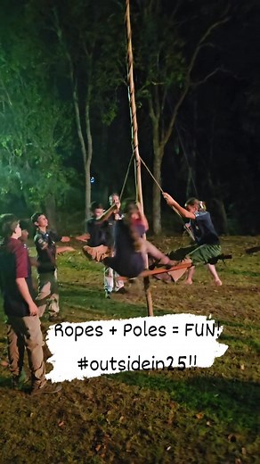 29K views · 177 reactions | Millbank Scout Group showing off their pioneering skills creating a "whirlygig" using ropes. poles and tent pegs! #scoutsqld #scoutskills #outsidein25 | Bundaberg District | Facebook