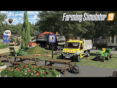 Maintaining highway & the rest area | Farming Simulator 19 LAWN CARE