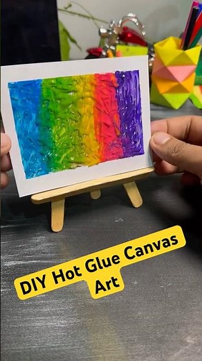 Make Stunning Hot Glue Art | Easy DIY Acrylic Painting #shorts