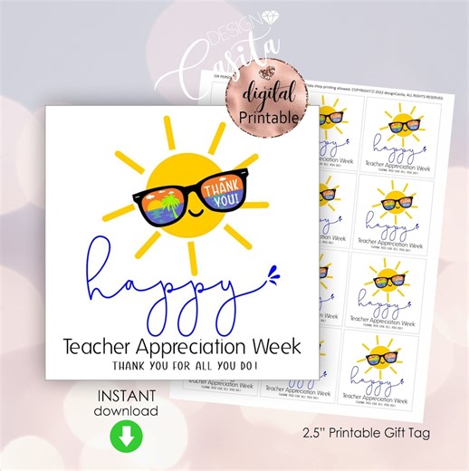 Teacher Appreciation Week Printable Favor Gift Tag,thank You Teacher,school Staff Appreciation,mini Cookie Tag,bilingual Teacher,educator - Etsy