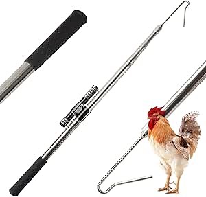 Chicken Catcher Grabber Capture Tool Poultry Leg Trap Hook Pole Farm Tools for Turkey Geese Duck Fowl Bird