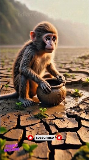 monkey saves all the animals during a deadly drought #ai #viral #shortvideo