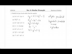 Equations of Cylinders and Quadric Surfaces