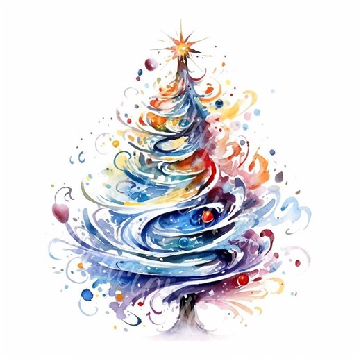 Christmas Tree Watercolor Clipart, Holiday Trees, Digital Download, Scrapbooking, Paper Crafts, Cards, 14 JPG - Etsy