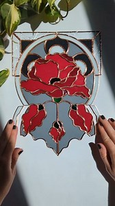 1.8M views · 10K reactions | This piece took me so long to design perfectly how I wanted it, but I think the result was well worth the wait. I'm so incredibly happy with this design! #stainedglass #artprocess #art #artnouveau #glass #artprocess #wip #poppies #floralart | Samantha Ashley Glass | Facebook