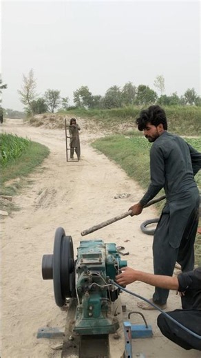 new man help start diesel engine 😱