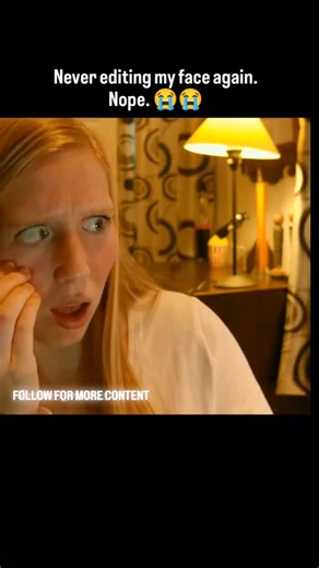 FILMY FUNDA on Instagram: "😰 Never editing photos again after this... . . While tweaking her selfie on the laptop—smoothing skin, brightening eyes—suddenly her own eyes glaze over milky white and her mouth seals shut like it's been erased. Panic surges as she slams the laptop closed, gasping for air, and everything snaps back to normal. Thinking it's over, she grabs her bag and leaves the house… but behind her, the screen flickers on by itself. The editing tool auto-selects her head in the phot