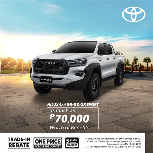 From road to trail, the Toyota Hilux has got your back! For this month, enjoy up to P70,000-worth of benefits and perks. Visit your nearest dealership or click https://toyota.com.ph/promos/ExtraMile for more details. | Toyota Motor Philippines