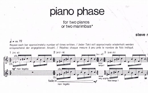 Steve Reich (斯蒂夫·莱奇): Piano Phase
