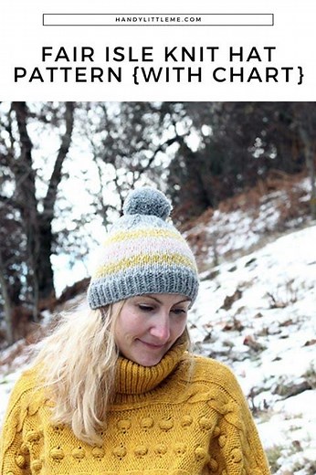 Fair Isle Knit Hat Pattern {With Chart}
