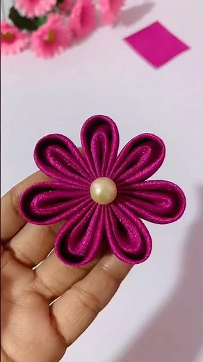 Cloth flower making easy | Amazing Art With Fabric #sewing #handmade #diyflower