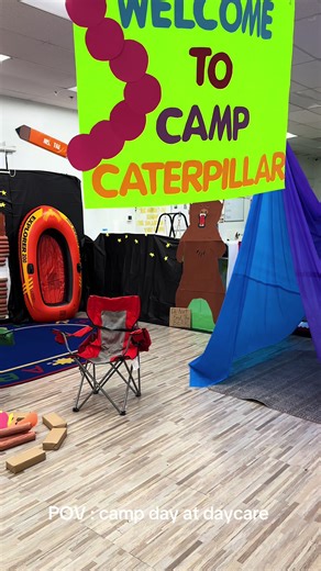 For camping week we bought the camp site to the classroom and went camping inside 😍🐻 #viral #camping #campinglife #kidsoftiktok #daycare