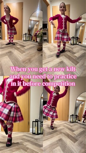 Obsessed with her new highland 😍 #highlanddance #dancer #dancemoms