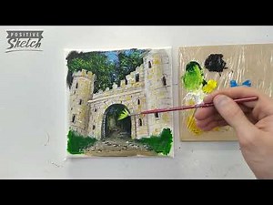Acrylic painting / Fortress / Castle / Easy painting ideas