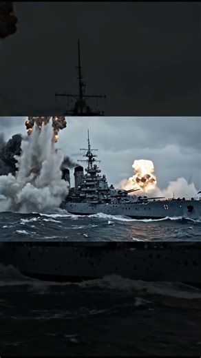 BISMARCK Hit! 🤯 Massive Shells Impact Near the WWII Battleship #shorts