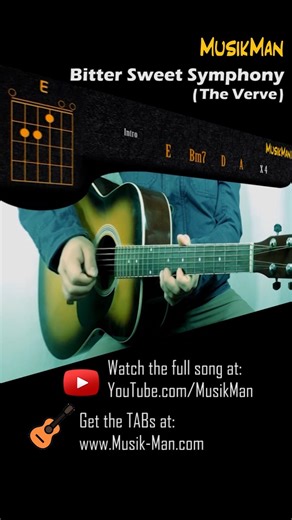 13K views · 175 reactions | #MusikMan - BITTER SWEET SYMPHONY - Guitar Cover / #BitterSweetSymphony #TheVerve #CruelIntentions #90s #GuitarPlayer #GuitarLesson #GuitarTutorial #Guitar #Cover #GuitarCover : https://youtu.be/6oEzz_wXkTk | MusikMan | Facebook