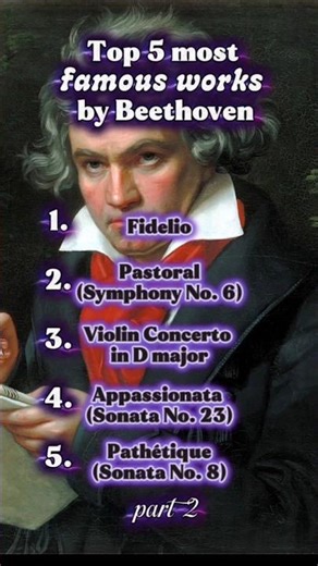 Top 5 most famous works by Beethoven (part 2) #beethoven #classicalmusic