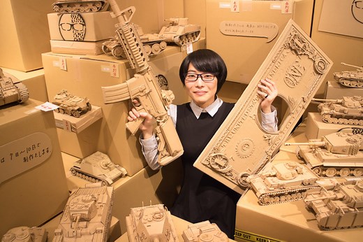 Cardboard Artist Crafts Sci-Fi Sculptures Out of Packing Material