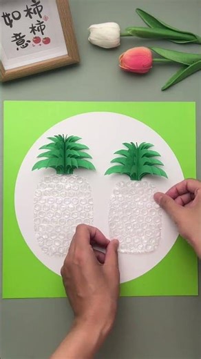 Craftsmanship and creative paintings of pineapple make a pineapple handmade creative painting with c