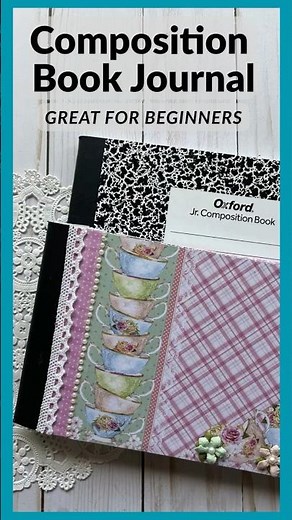 Easy Composition Book Makeover #journal #craftygiveaway #shorts