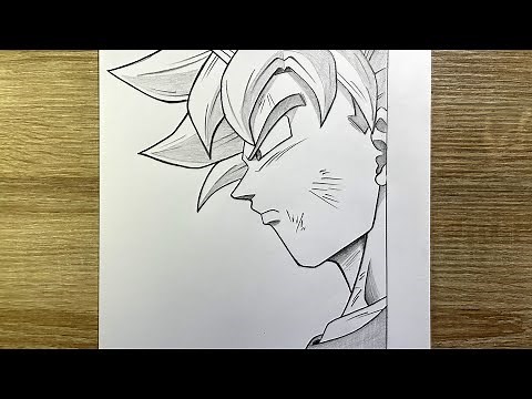 How to Draw Goku in Profile Step by Step | Easy Pencil Drawing DBZ