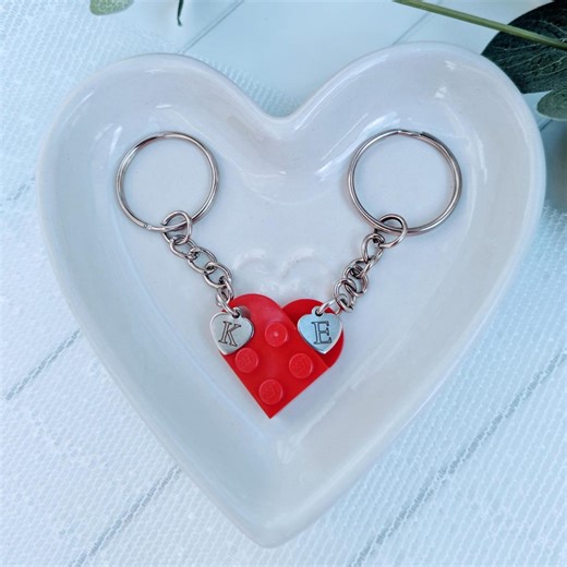 Personalised Lego Heart Keyring | Anniversary Initial Heart | Girlfriend Gift | Matching Keychains | Gifts for Him, Her | Boyfriend Gift - Etsy UK