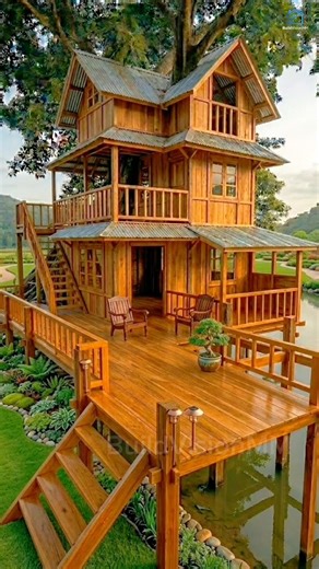 How This Beautiful Wooden House Was Built 🏡#shorts