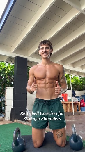 Mateo Caputo on Instagram: "Some of my favorite recent Kettlebell Exercises ! • Kneeling alternating press • Kneeling Press w stability • Kneeling lunge press with stability • Kneeling Dual Press • Hip to halos 💨 Give these a go & add them to your shoulder day ⚡️ #fitness #fitnessmotivation #kettlebell #kettlebellworkout #homeworkout #shoulderworkout #healthylifestyle #healthiswealth #functionaltraining #activelifestyle #fitnessmodel #nogymneeded"