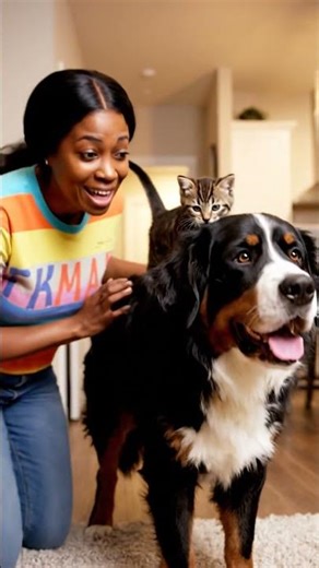 Tiny Kitten vs Huge Dog and It's the Cutest Thing Ever #kitten #dog #sweet
