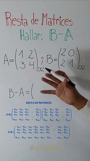 Resta de Matrices 2x2 #tutorial #algebralineal #shorts