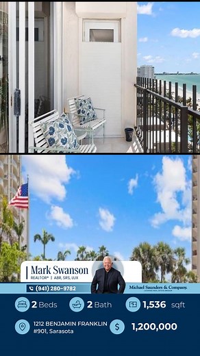 Check out this new 2 beds-2 baths listing at 12 12 BENJAMIN FRANKLIN Unit 901, Sarasota | Mark Swanson Realtor