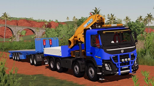 VOLVO FMX 8X4 CRANE TRUCK V1.1 - FS19 mod - FS19.net