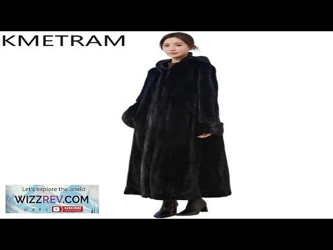 KMETRAM 100% Natural Whole Mink Fur Jackets Woman High Quality Long Real
