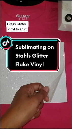 Sublimation on glitter #sublimation #sublimationprinting #sublimationtutorials #sublimation101 #smallbusiness #glittervinyl #sublimationonglitterhtv
