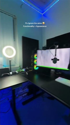 Functionality over Appearance.. or is it?3rd Monitor Reach #GamingSetup #mustang #gamingroomsetup